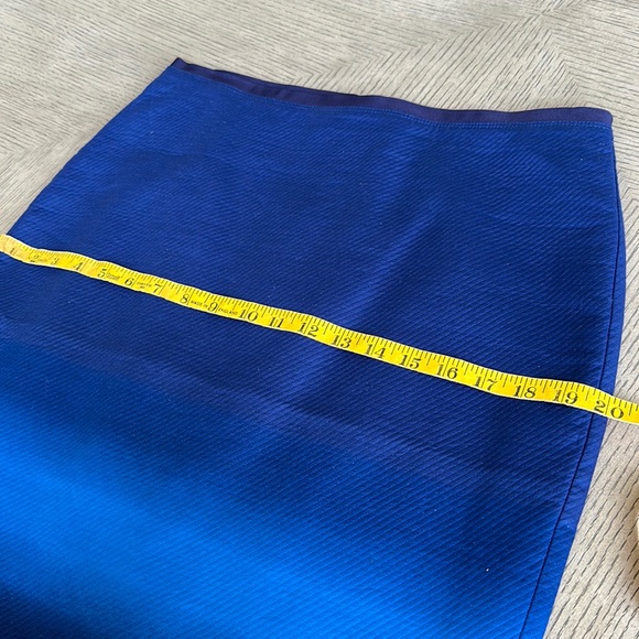 Ann Taylor LOFT Ombre Blue Cotton Stretch Pencil Skirt SZ 8 - Picture 7 of 10